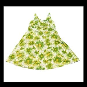 VTG Karin Stevens Women’s White & Green Cotton Floral Dress Sleeveless Size 18W